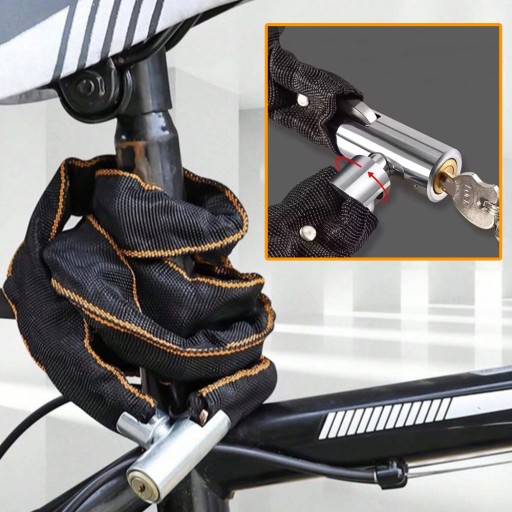 ZÁMOK NA BICYKEL ZÁMOK NA BICYKEL SILNÉ ZABEZPEČENIE REŤAZY S KĽÚČOM
