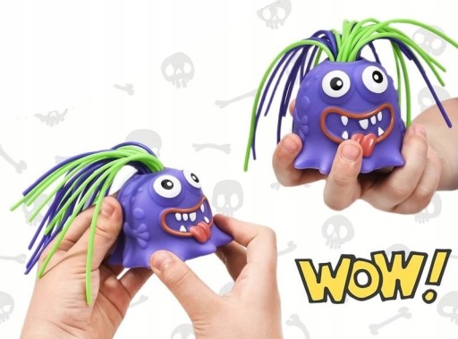 HRAČKA KRIČIACE MONSTER S HRAČKOU GNIOTEK NA VLASY S ZVUKOVÝM MIXOM