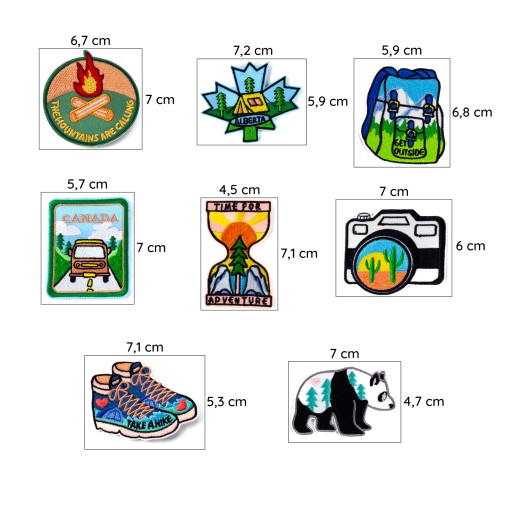 SET 8 nažehľovacích obliečok pre horského cestovateľa