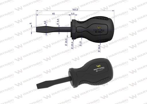 Plochý skrutkovač 6,5 mm x 45 mm SVCM WARYŃSKI