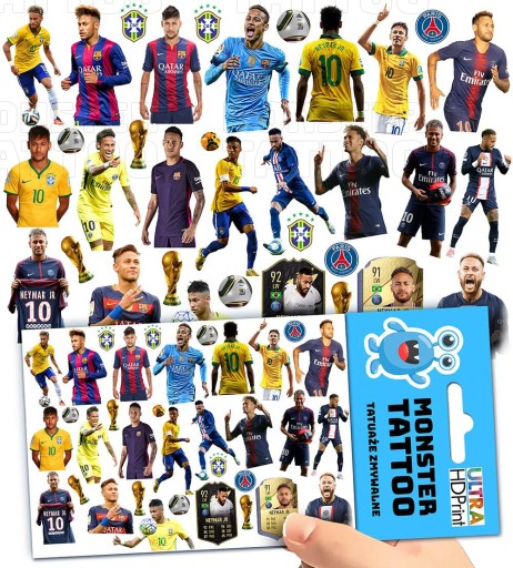 UMÝVAJÚCE DOČASNÉ TETOVANIE PRE DETI DETSKÝ NEYMAR ORIGINÁLNE DIZAJNY