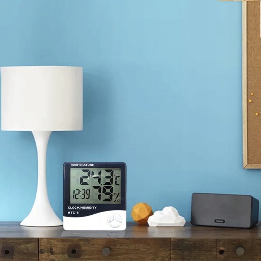 DIGITÁLNY TEPLOMER HYGROMETER HODINY METEOSTANICE