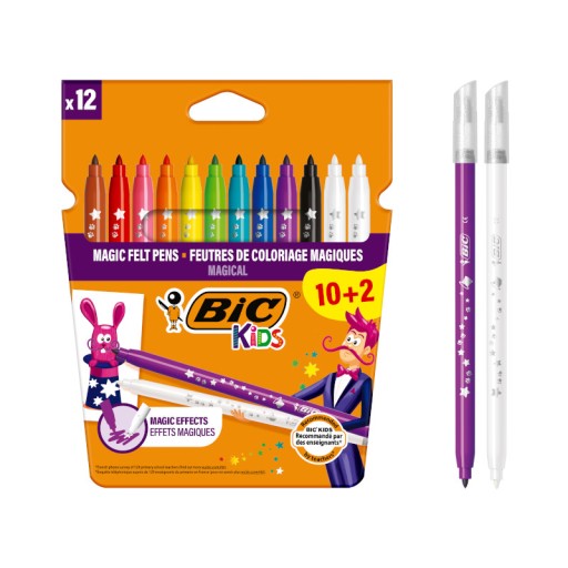 BIC KIDS MAGIC TRIPS VÝLETY ZNAČOVAČE MAGICKÉ PERÁ S GUMOU 12 FAREB