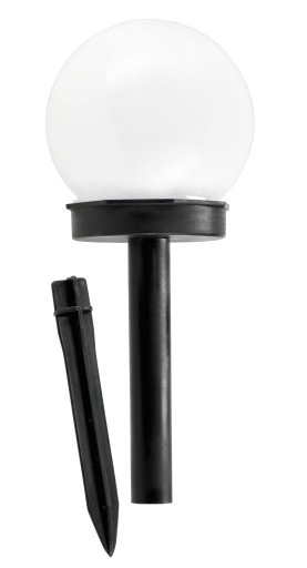 Solárne LED záhradné svietidlo, BIELA GUĽA, 10 cm, Vodotesné IP44