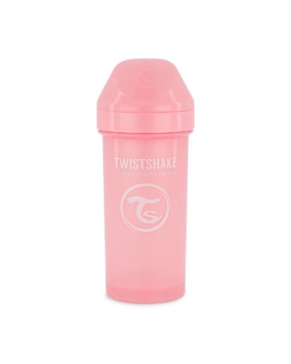 TwistShake Sippy pohárový mixér 360ml ružový 12m+