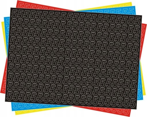 Sada samolepiacich čísel 5 päť, 3 cm, 210 ks.