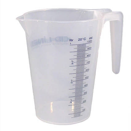 MERAČKA kvapalín, dávkovanie chemikálií, plastová odmerka, 1L