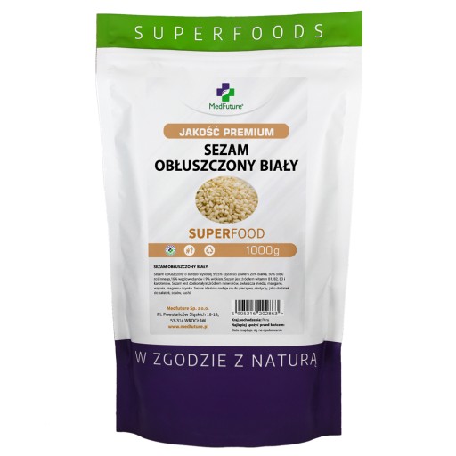 Biely sezam, lúpaný, sezamové semienko 1000 g