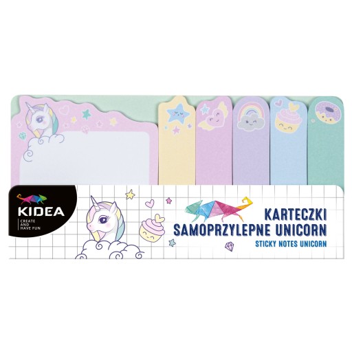 KIDEA SAMOLEPIACIE POZNÁMKY PRE POZNÁMKY MINI UNICORN NOTES