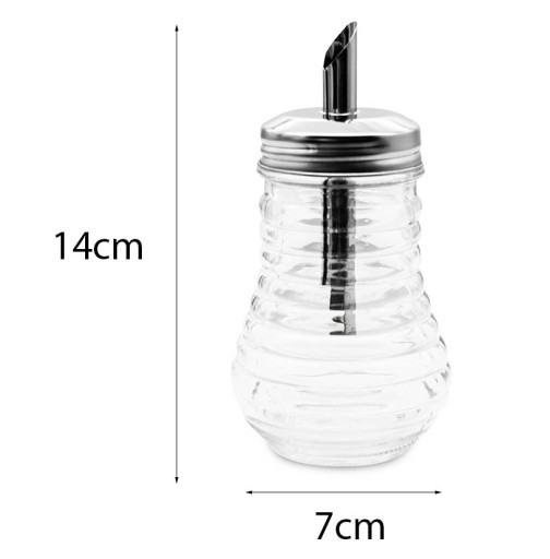 NÁDOBA NA CUKOR ZÁSOBNÍK NA CUKOR 210ML SKLO S ZÁSOBNÍKOM