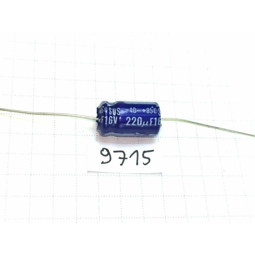 Elektrolytový kondenzátor 220uF 16V 8x14 axiálny x10