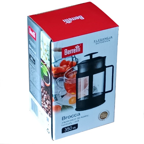 Piestový lúhovač 350ml na kávu, čaj, bylinky so sitkom, BOROSILIKÁTOVÉ sklo