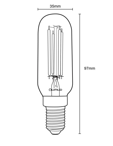 E14 T25 LED žiarovka DIAGNOSTIKA 4W = 40W 3000K Teplá DEKORATÍVNA VLÁKNA