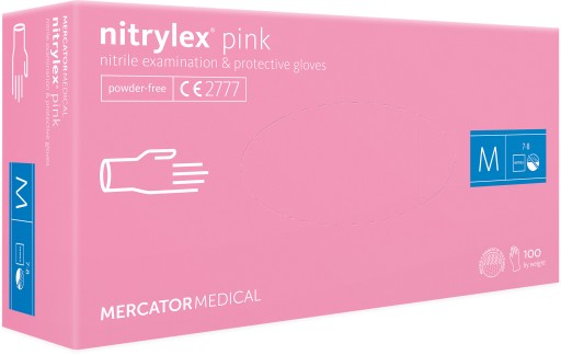 Ružové nitrilové rukavice Nitrylex Pink 100 ks M