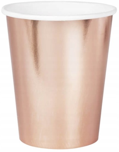 Papierové poháre na hen party 6 rose gold