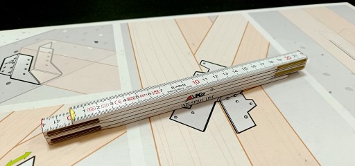 Drevená stavebná skladacia miera, meter, stolárska miera, 1m K2, obojstranná