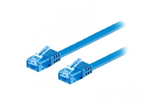 CAT6A U/UTP plochý sieťový kábel, Modrý 0,5 m