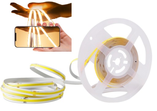 Neon COB LED pas 12V 1m 320 diod 4000K NEUTRAL BIELY HOMOGENNY 8MM