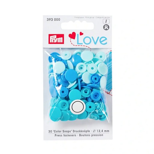 Plastové patentky Prym Love 393000 modré 30 ks