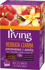 Irving čierny čaj, jahoda s vanilkou, 20 ks x2