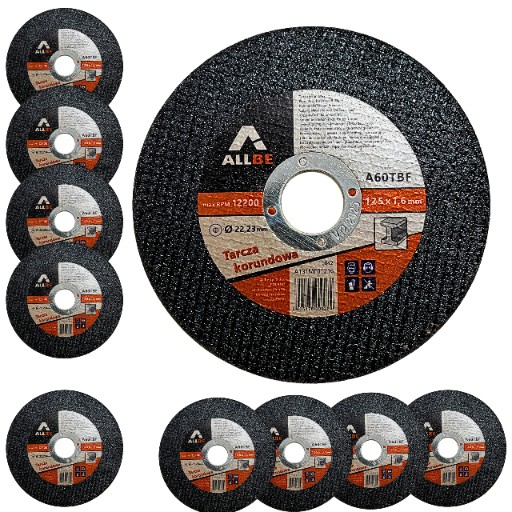 10KS KOVOVÝCH REZNÝCH KOTÚČOV 125 x 1,6 MM KOVOVÝCH REZNÝCH KOTÚČOV 125 SILNÝCH