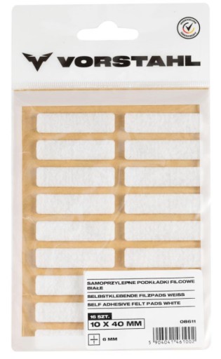 Samolepiace plstené podložky biele 10x40mm balenie 16ks - VORSTAHL