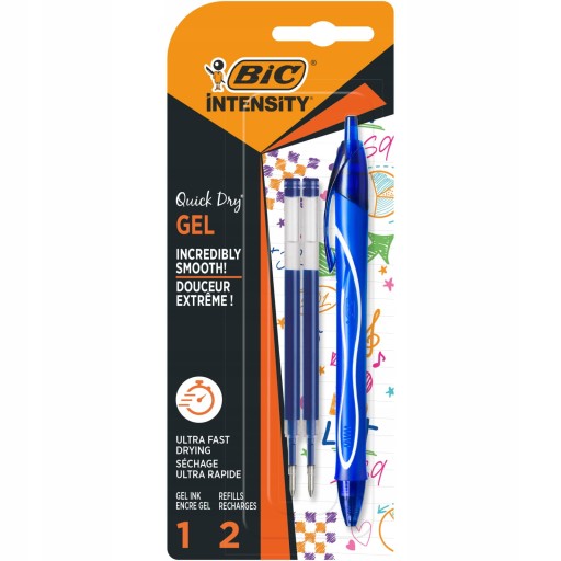 BIC Gel-ocity Quick Dry BIC gélové pero, modré, 1+2 náplne