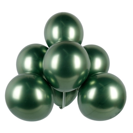 Lesklé lesklé balóny Bottle Green Metallic chróm - 10 ks