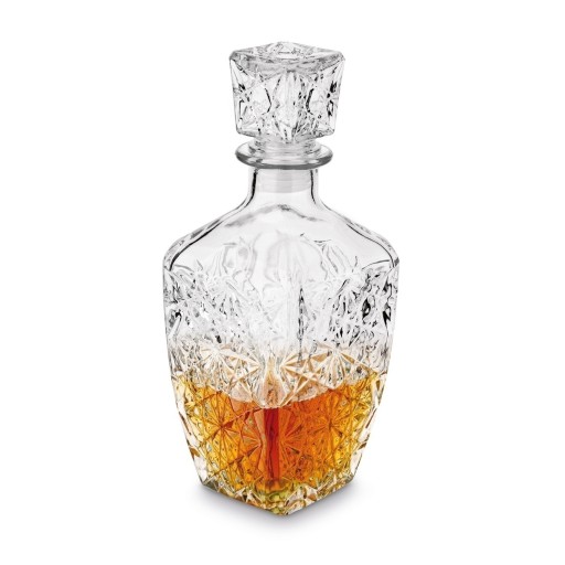 SKLENENÁ KARAFA NA WHISKY, DEKORATÍVNA FĽAŠA na likéry S KORKOM