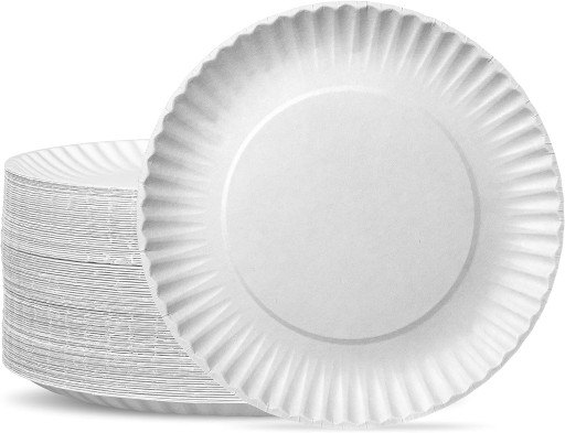 Papierové taniere Clarina, biele, 18 cm, 50 kusov