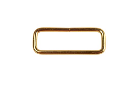 Kožený rám, obdĺžnikový, 30/10/2,2 mm, zlatý, 10 kusov