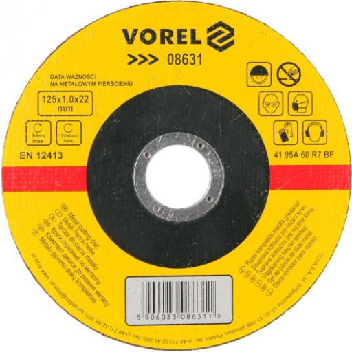 Kotúč rezný na kov 125x1x22 08631 Vorel