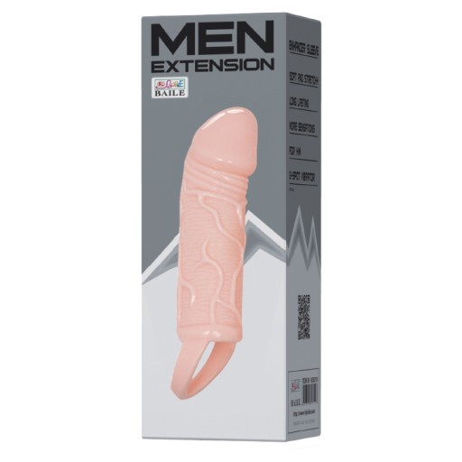 Pánsky predlžovací návlek na penis 13,5 x 3,5 cm mäso