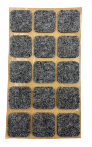 Samolepiace plstené podložky pod štvorcový nábytok – ŠEDÁ 28x28mm