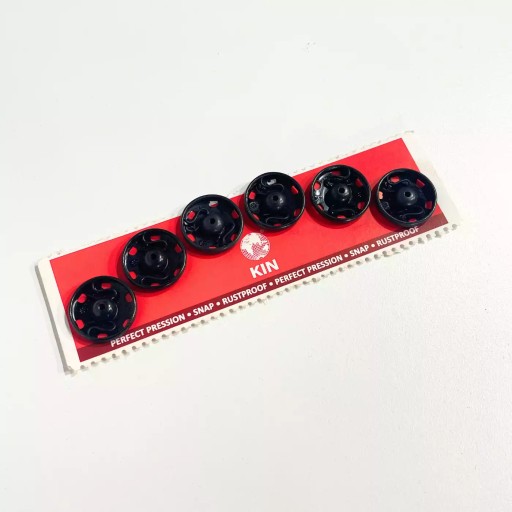 18mm kovové patentky na šitie, čierne