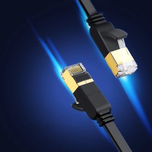 Internetový kábel Ethernet RJ45 Cat 7 STP LAN 10 Gbps, 3 m, čierny