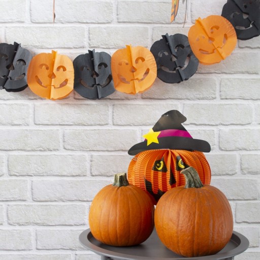 Oranžové záclonové dekorácie Halloweenske dekorácie