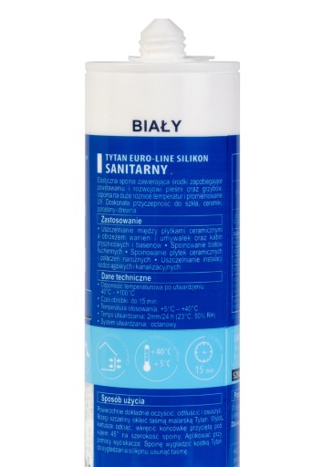 TITÁNOVÝ SANITÁRNY SILIKÓN BIELY PRE VLHKÉ ZÓNY EURO-LINE 280ML 1ks