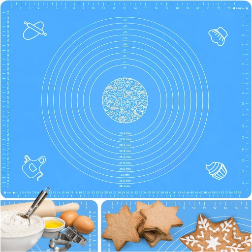 SILIKÓNOVÁ DOSKA XXL VEĽKÁ PODLOŽKA 64x45cm, SKLADACIA, PROTIŠMYKLA NA TORTU