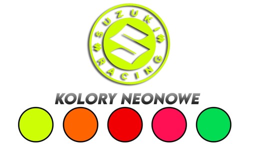 Vyrezaná nálepka SUZUKI RACING neónových farieb