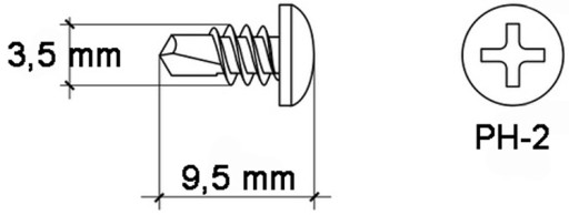 SAMOVRTACIE SKRUTY G-KK OCEL ATEX 3,5x9,5 100 ks