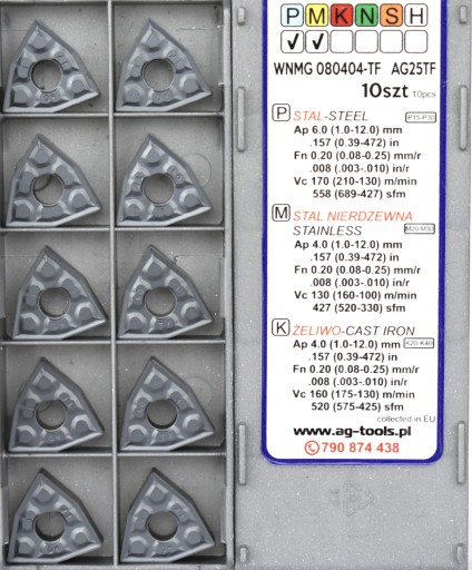 VIACNÁSOBNÉ VLOŽKY WNMG 080404-TF AG25TF