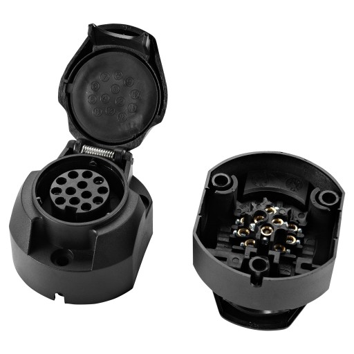 Plastová zásuvka na príves 13-pin, 12/24V