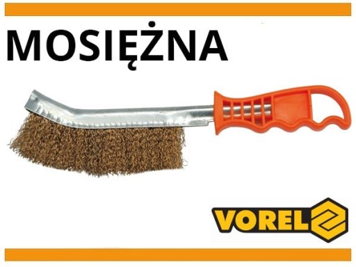 Drôtená kefa, mosadzná s plastovou rukoväťou Vorel