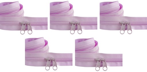 Špirálový zips 5 mm zips LILA WRZOS 5 metrov + 10 zipsov