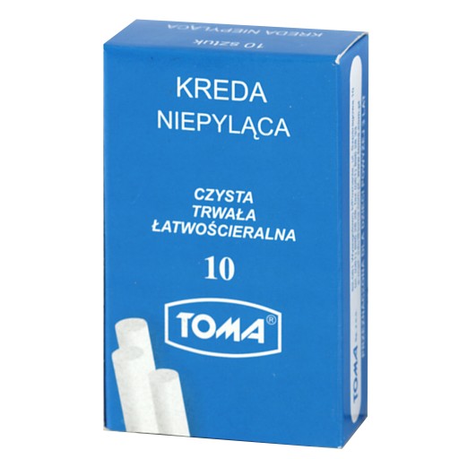Školská krieda, biela, bezprašná, okrúhla TOMA, 10 ks