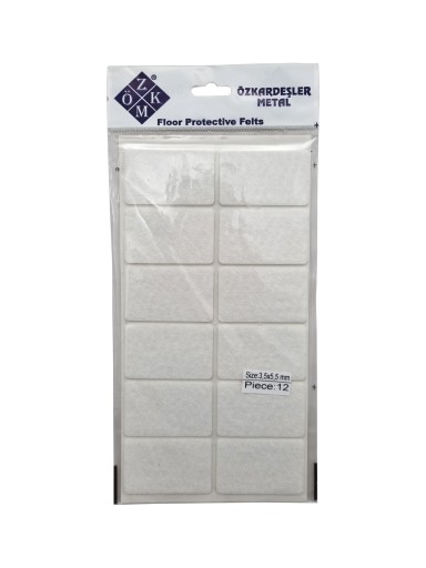 Plstené podložky na biele stoličky 3,5 x 5,5 cm - 12 ks.