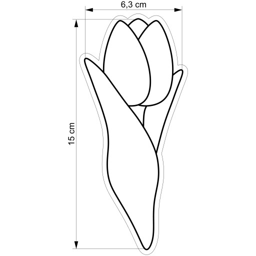 VEĽKONOČNÁ forma Vykrajovačka na perníky EASTER Tulipán kvet 15cm