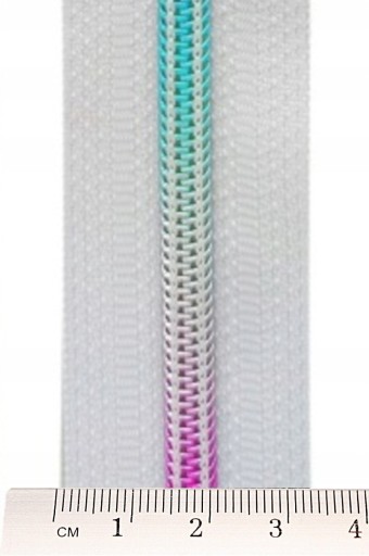 LuxTextil Zipsová páska 5mm ŠPIRÁLOVÝ Zips Zips PO METROCH 1m RAINBOW BY