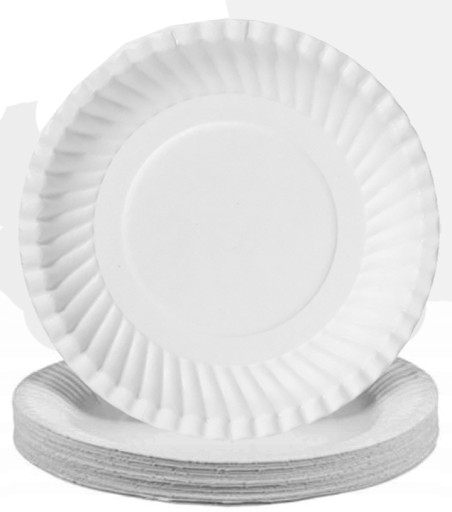 Taniere Jednorazové papierové dezertné taniere GRILL biele 15cm ECO 50 ks